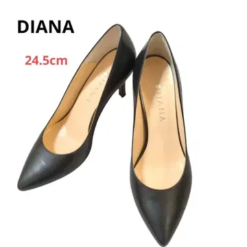 Diana 블랙 가죽 하이힐 펌프스 스틸레토 24.5