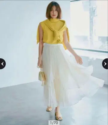 겹 플리츠 시어 스커트 마이 스트라다