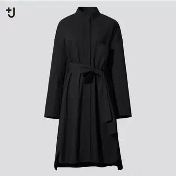 유니클로 +J 셔츠 원피스 (긴팔) S 네이비 면100