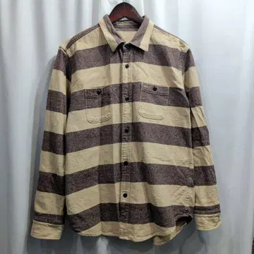 복각 브랜드 불명 빅 보더 셔츠 죄수복 L 상당