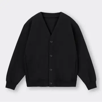 GU 지유 헤비웨이트 맨투맨 가디건 블랙 L 사이즈