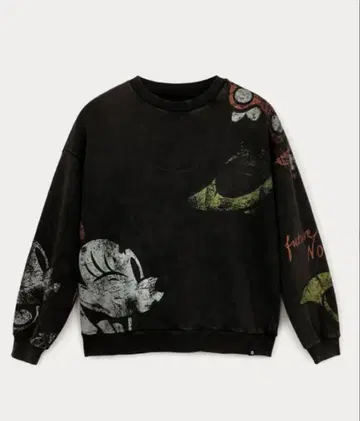 그래픽 프린트 블랙 맨투맨 미니 마우스