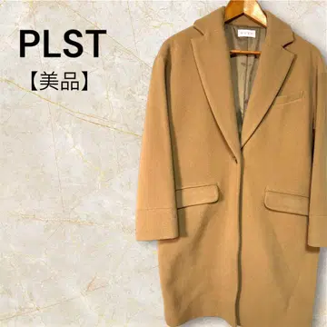 [ 새상품급 ] PLST 베이지 울 코트 프론트 버튼 고품질