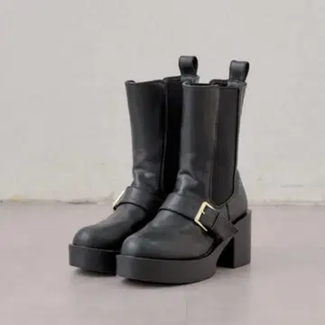 Chico 치코 통굽 사이드 고어 부츠 숏부츠 블랙 버클 포함