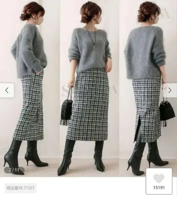 12/15까지 최종 가격 인하 [ 새상품 ] 체크 무늬 스트레이트 스커트