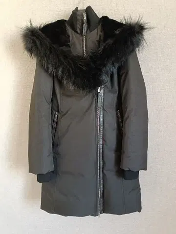 맥케이지 블랙 다운 코트 퍼 포함