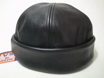 USA 뉴욕 햇 Lamba Thug 천연 가죽 숏 와치 블랙 M 새상품