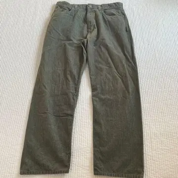 cos 코스 EUR42 올리브 그린 코튼 스트레이트 팬츠
