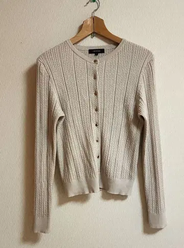 UNTITLED 베이지 리브 가디건 사이즈 2