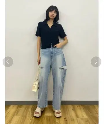 MOUSSY (THIGH SLIT LOOSE STRAIGHT 데님 팬츠)