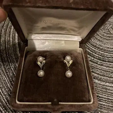 MIKIMOTO 펄 흔들리는 2알 귀찌 실버 컨디션 최상