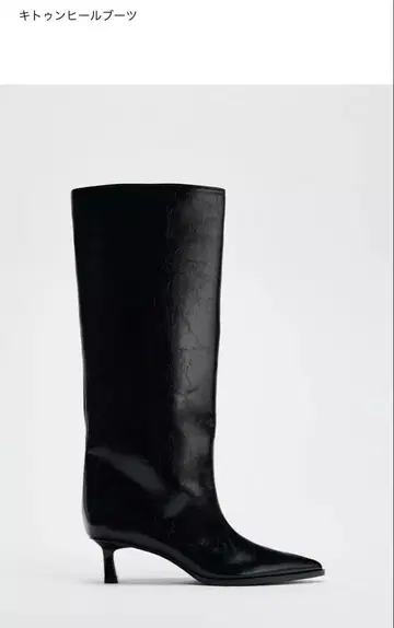 ZARA 키튼 힐 부츠 37 블랙