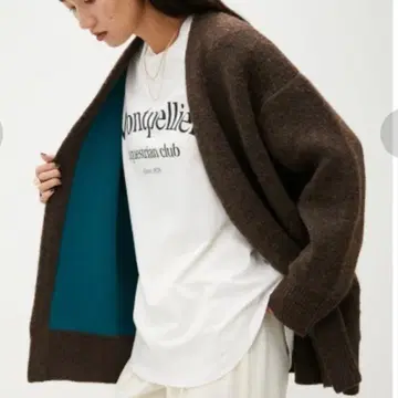 crie conforto 바이컬러 더블 플레이팅 가디건