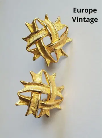 Europe Vintage 빈티지 골드 귀찌 주얼리