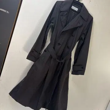 ARMEN 여성용 트렌치코트 린넨 혼방 그레이색