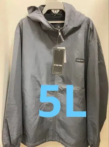 5L ZOO YORK 미사용 새상품 후드 부착 자켓 그레이