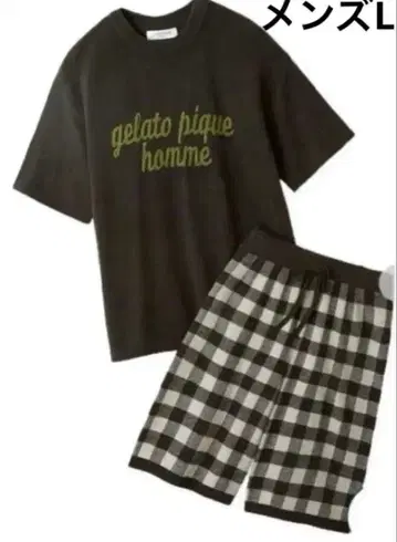 젤라또피케 옴 로고 풀오버 & 체크 하프 팬츠 세트 CGR 남성용 L