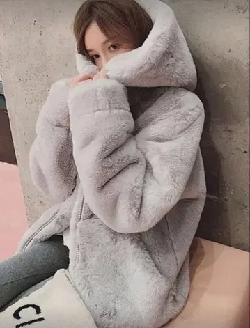 오버 사이즈 보아 자켓 그레이 L