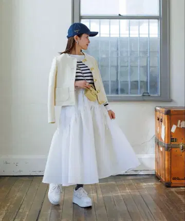 Bluelea 블루레아 자카드 스커트 36 화이트