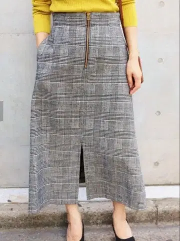 미사용 택 포함 IENA 이에나 몰 체크 트라페즈 스커트 36