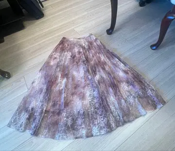 마이 스트라다 마블 플리츠 스커트 (핑크)