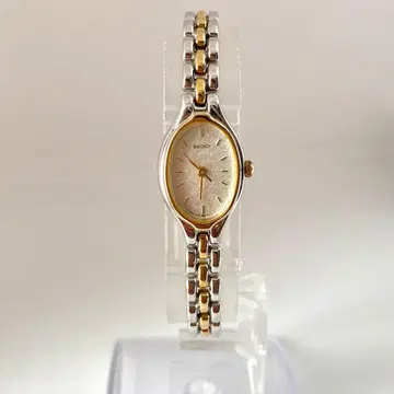 새상품 배터리 SEIKO 손목시계 오벌 콤비 컬러 1F21-5A00