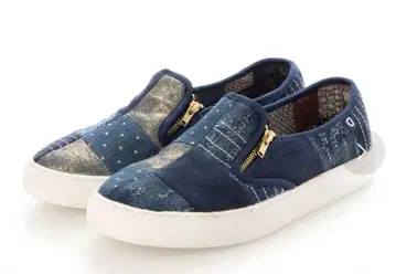 Desigual 데시구알 사이드 지퍼 부착 데님 소재 스니커즈 24cm