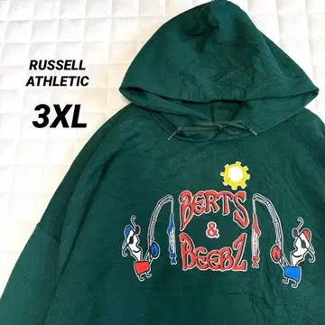 러셀 애슬레틱 후드티 트레이닝복 3XL 남성용 그린 빅