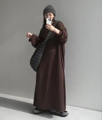 브라운 롱 원피스