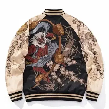 스카잔 일본풍 패턴 풍신 번개 벚꽃 스가 프린트