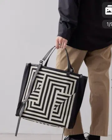 ear PAPILLONNER 빅 사이즈/경량 니트 박스 토트백