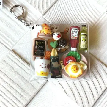 가챠 채워넣은 듯한 파우치 스누피 미니어처 키링