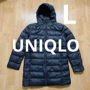 유니클로 UNIQLO 울트라 라이트 다운 후디드 코트 롱 블랙