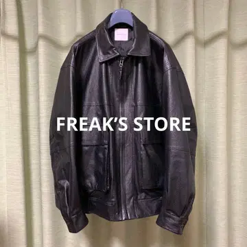 FREAK'S STORE 인조 가죽 집업 블루종 자켓 M