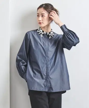 UNITED ARROWS 레이디 레이스 칼라 2WAY 블라우스