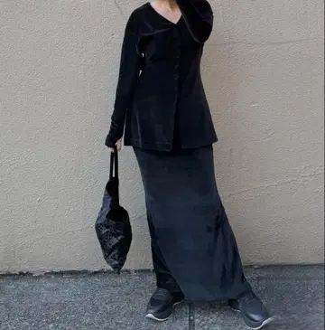 MUUET NO.63 벨 스커트 코튼 벨루어