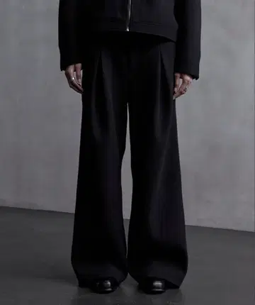 [ 완판템 ] 니트 멜톤 플리스 박스 턱 와이드 스트레이트 팬츠