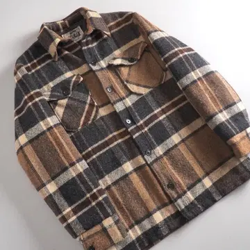 울리치 70년대 울 자켓 보아 안감 체크 무늬 새상품급