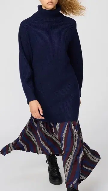 [ 새상품 ] UNIQLO 니트 미니 원피스 ( 네이비 )