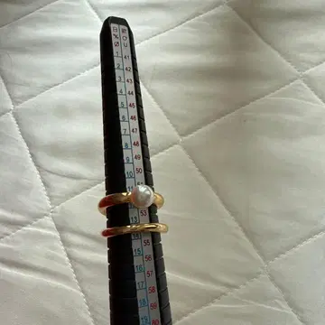 펄 장식 골드 도금 반지 13호