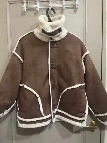 2way 리버서블 보아 & 스웨이드 블루종 브라운