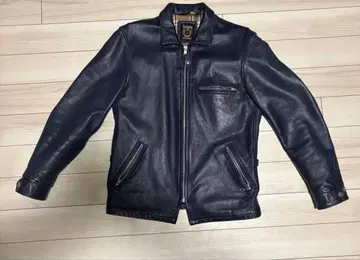 schott 가죽 라이더 자켓 네이비 사이즈:L