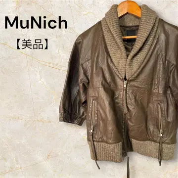 [ 새상품급 ] MuNich 브라운 램 가죽 숏 자켓 울