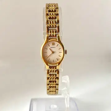 새상품 배터리 SEIKO 손목시계 오벌 골드 컬러