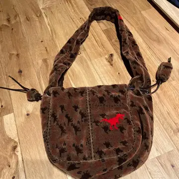 에바고스 공룡 패턴 숄더백 브라운 계열