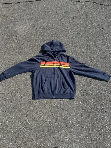 Gap 네이비 스트라이프 풀 집업 후드티