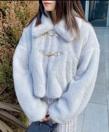 라이트 베이지 보아 자켓 퍼 아우터 INGNI