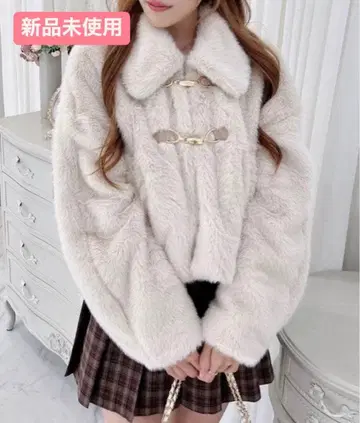 라이트 베이지 보아 자켓 퍼 아우터 INGNI