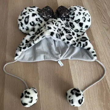 디즈니 팬캡 미니 레오파드 무늬 레오파드 화이트 블랙