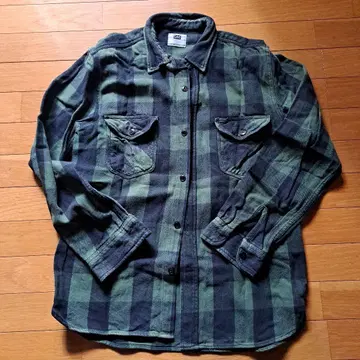 Lee 플란넬 셔츠 XL 다크 그린/블랙 체크